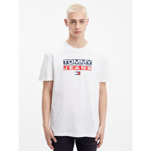 Tommy Jeans pánské bílé tričko Athletic - XXL (YBR)